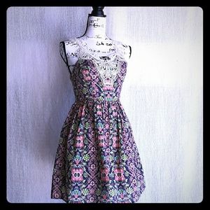 Crochet chest floral sun dress
